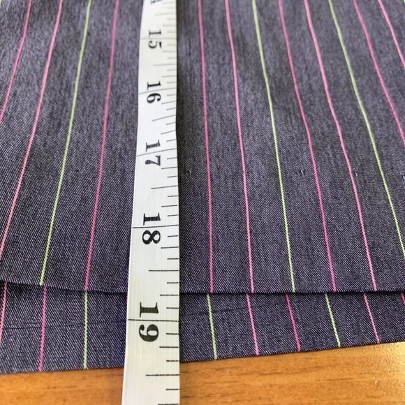 Lilly Pulitzer Grey Pink Green Striped Mini Pencil Skirt Preppy Sz 8 - Picture 6 of 6